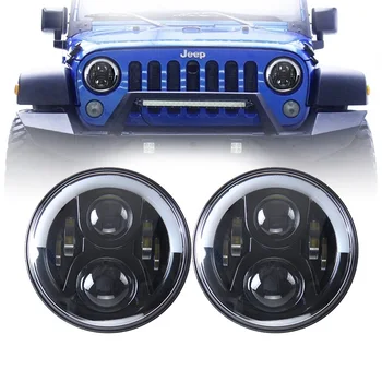 Black 7" LED headlight Headlamp For Jeep Wrangler JK TJ CJ Lada 4x4 7" Round LED Ring Halo Angel Eye Headlights H4 Hi/Lo Beam
Black 7" LED headlight Headlamp For Jeep Wrangler JK TJ CJ Lada 4x4 7" Round LED Ring Halo Angel Eye Headlights H4 Hi/Lo Beam