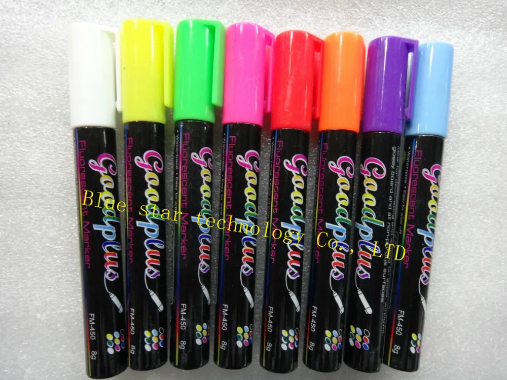 

6MM 8 Colors Markers Erasable Highlighter Fluorescent Liquid Chalk Marker Pen For LED Writing Board 400pcs/lot
