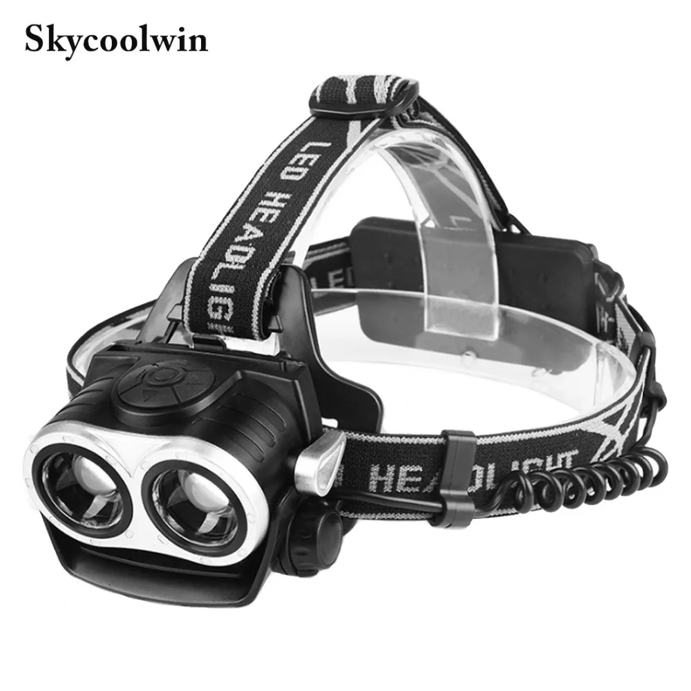 

USB Rechargeable Headlight CREE 2T6 LED Head Lamp 2000LM Headlamp Linterna Torch LED Flashlights Fishing for 18650 Battery