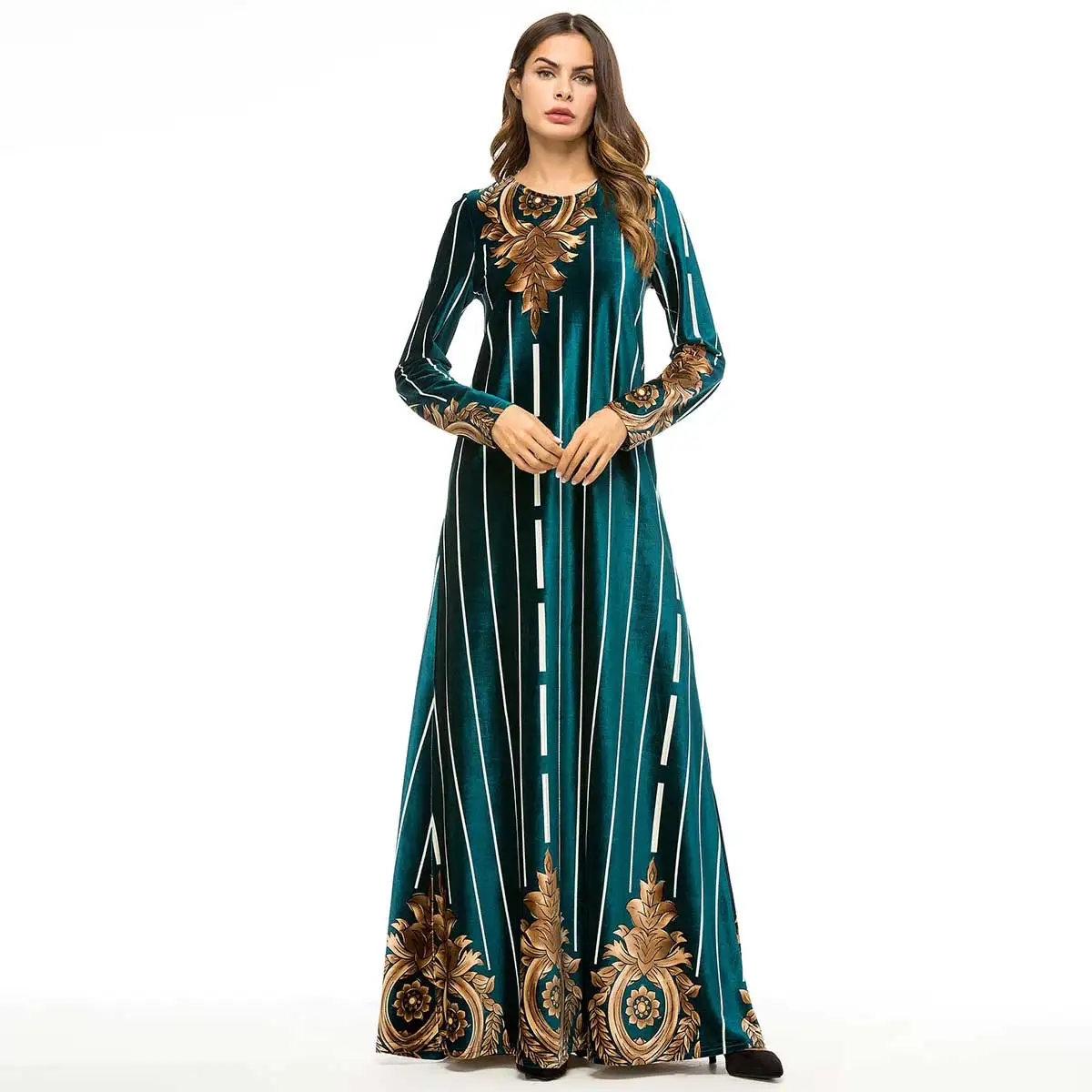 2019 brand Women Vintage Floral Print Maxi Dress Oversized Female Winter Long Sleeve Striped Velvet Dress Party Robe VKDR1410
2019 brand Women Vintage Floral Print Maxi Dress Oversized Female Winter Long Sleeve Striped Velvet Dress Party Robe VKDR1410