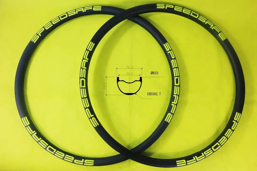 SPEEDSAFE 29er MTB AM ENDURO carbon bike rims 36mm x 28mm hookless 30mm inner wide 24 28 32 holes 29" tapeless tubeless ready
SPEEDSAFE 29er MTB AM ENDURO carbon bike rims 36mm x 28mm hookless 30mm inner wide 24 28 32 holes 29" tapeless tubeless ready
