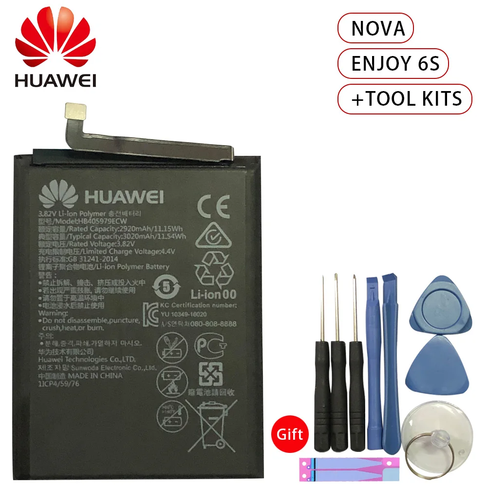 Original 3020mAh HB405979ECW Battery For Huawei Nova CAZ-AL10 TL00 CAN L01 CAN-L02 L12 Enjoy 6S Honor 6C Y5 p9 lite mini
Original 3020mAh HB405979ECW Battery For Huawei Nova CAZ-AL10 TL00 CAN L01 CAN-L02 L12 Enjoy 6S Honor 6C Y5 p9 lite mini