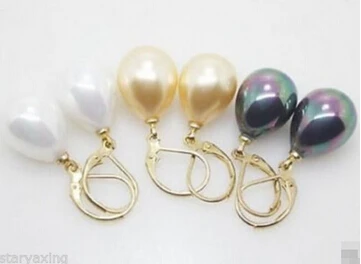 Bridal jewelry free shipping Hot sellwholesale 3 pairs 12X16MM White Yellow Black Shell Pearl Drop Earrings
Bridal jewelry free shipping Hot sellwholesale 3 pairs 12X16MM White Yellow Black Shell Pearl Drop Earrings