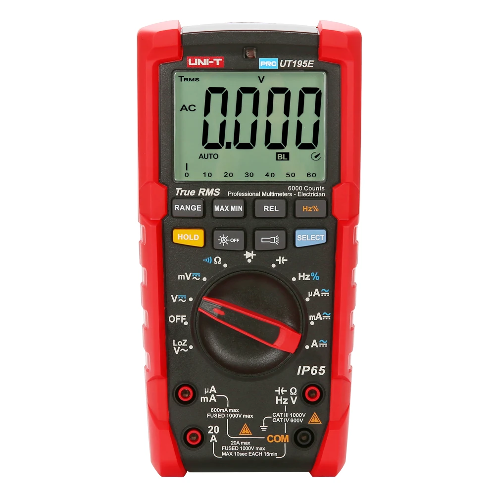 UT195E Digital Multimeter 6000 Counts Backlight LCD Multimeters ESR Meter Voltmeter Ammeter Capacitance Duty Cycle Diode Tester
UT195E Digital Multimeter 6000 Counts Backlight LCD Multimeters ESR Meter Voltmeter Ammeter Capacitance Duty Cycle Diode Tester