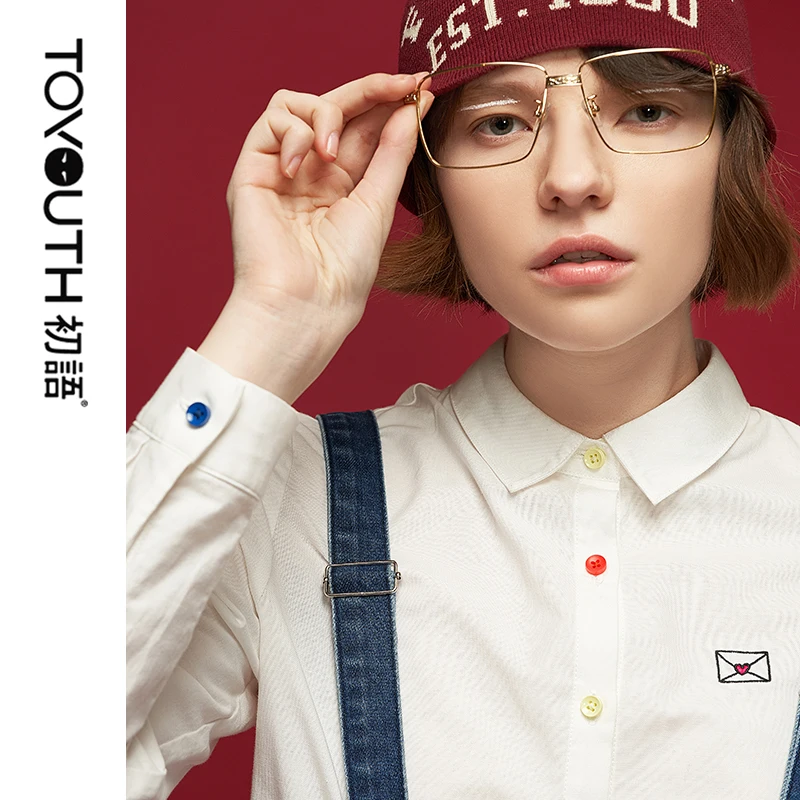 Toyouth Literary Fresh Ladies Shirts Funny Embroidery Long Sleeve Women Shirts Blouses Colorful Button Autumn White Blusa Mujer
Toyouth Literary Fresh Ladies Shirts Funny Embroidery Long Sleeve Women Shirts Blouses Colorful Button Autumn White Blusa Mujer