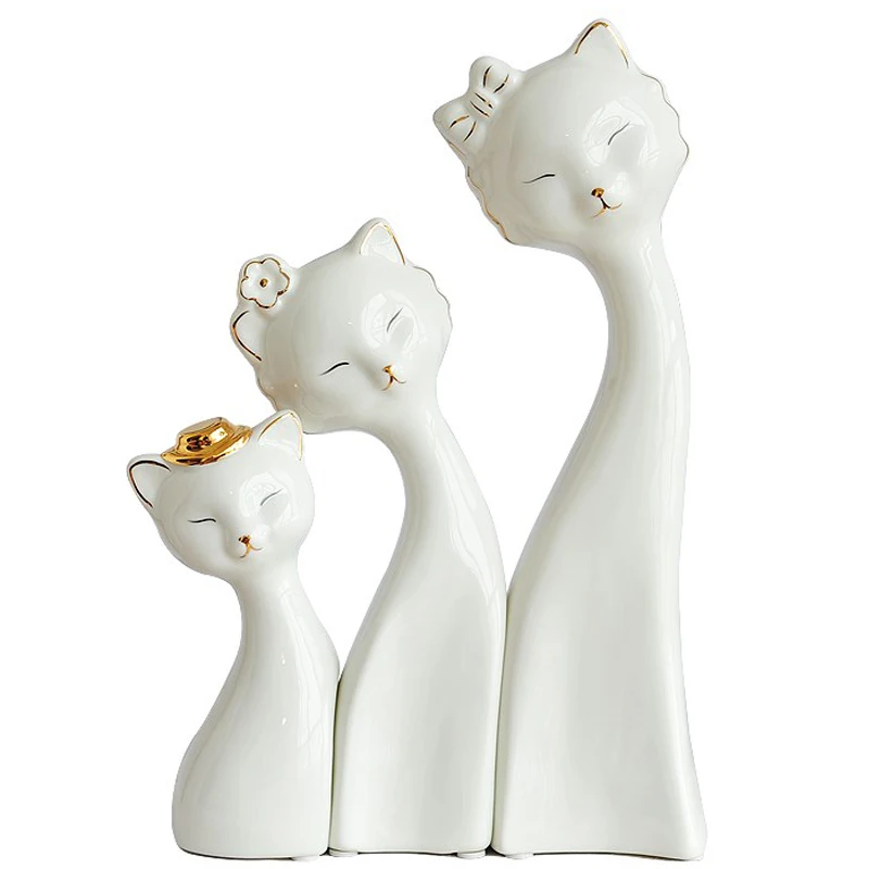Home Decoration Europe Ceramic Cat Miniature Figurines 3pcs Cat Family Ornaments Desktop Crafts Living Room Decor Wedding Gifts
Home Decoration Europe Ceramic Cat Miniature Figurines 3pcs Cat Family Ornaments Desktop Crafts Living Room Decor Wedding Gifts