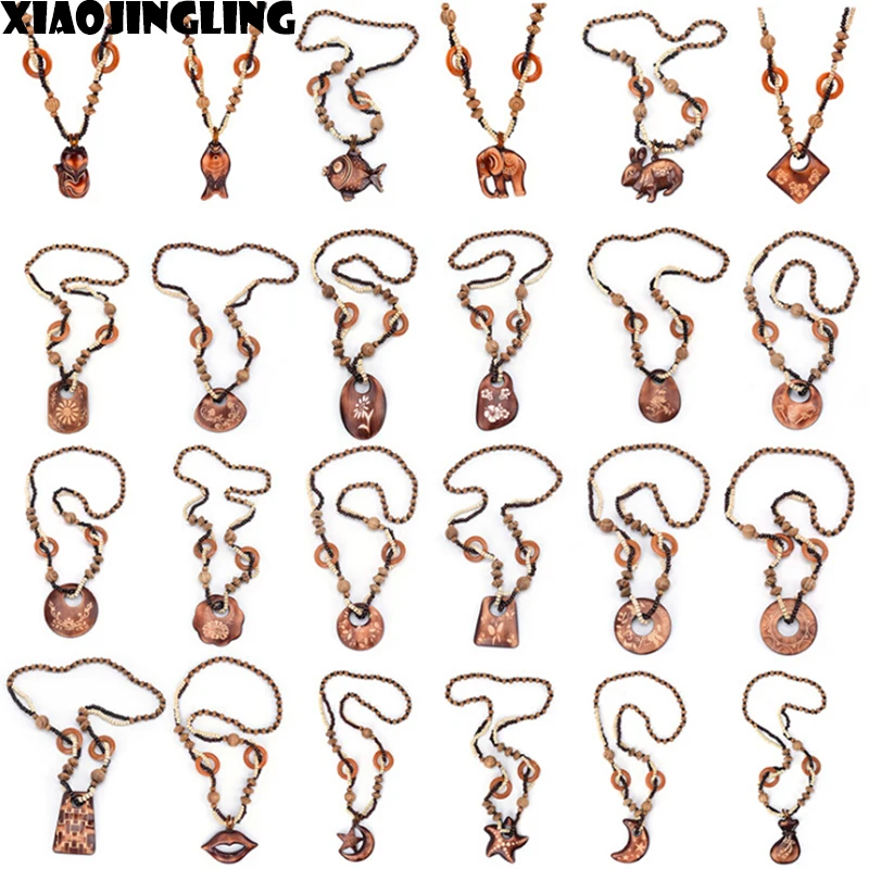 XIAOJINGLING Wholesale 10 Styles Boho Ethnic Jewelry Long Hand Made Bead Wood Elephant Fish Pendant Maxi Necklace For Women Gift
XIAOJINGLING Wholesale 10 Styles Boho Ethnic Jewelry Long Hand Made Bead Wood Elephant Fish Pendant Maxi Necklace For Women Gift