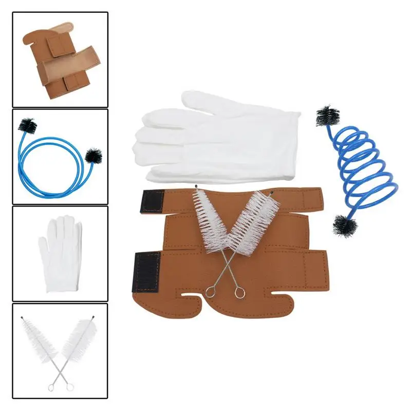 Professional 5 in 1 Trumpet Accessories Set Trumpet Gloves + Cleaning Brush Kit + Synthetic Leather Protective Cover Case
Professional 5 in 1 Trumpet Accessories Set Trumpet Gloves + Cleaning Brush Kit + Synthetic Leather Protective Cover Case