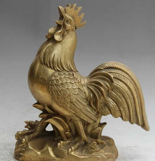 JP S0524 12Chinese Brass Folk animal grass Zodiac Year Rooster Cock Statue sculpture B0403
JP S0524 12Chinese Brass Folk animal grass Zodiac Year Rooster Cock Statue sculpture B0403