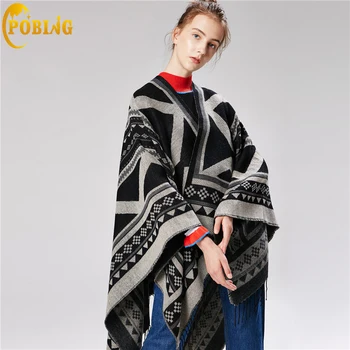 POBING New Women Poncho Winter Cashmere Scarf Unisex Basic Geometric Scarf Vintage Long Pashmina Shawls And Wraps Tassel Capes
POBING New Women Poncho Winter Cashmere Scarf Unisex Basic Geometric Scarf Vintage Long Pashmina Shawls And Wraps Tassel Capes
