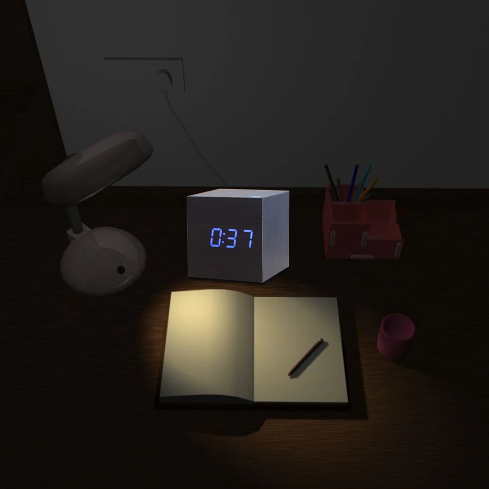 Sounds Control Wooden Clock Modern Wood Digital LED Desk Alarm Clock Timer display temperature Hot Sale
Sounds Control Wooden Clock Modern Wood Digital LED Desk Alarm Clock Timer display temperature Hot Sale