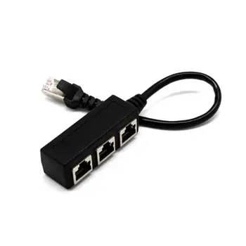 RJ45 Male to 3 RJ45 Female Port Network Extender Cable Black Splitter LAN Ethernet
RJ45 Male to 3 RJ45 Female Port Network Extender Cable Black Splitter LAN Ethernet