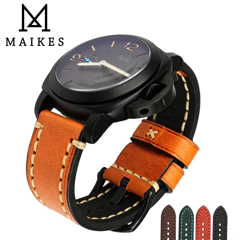 MAIKES Watch accessories Genuine cow leather watch band 20mm 22mm 24mm 26mm watchbands men watch strap for Panerai Bracelets
MAIKES Watch accessories Genuine cow leather watch band 20mm 22mm 24mm 26mm watchbands men watch strap for Panerai Bracelets