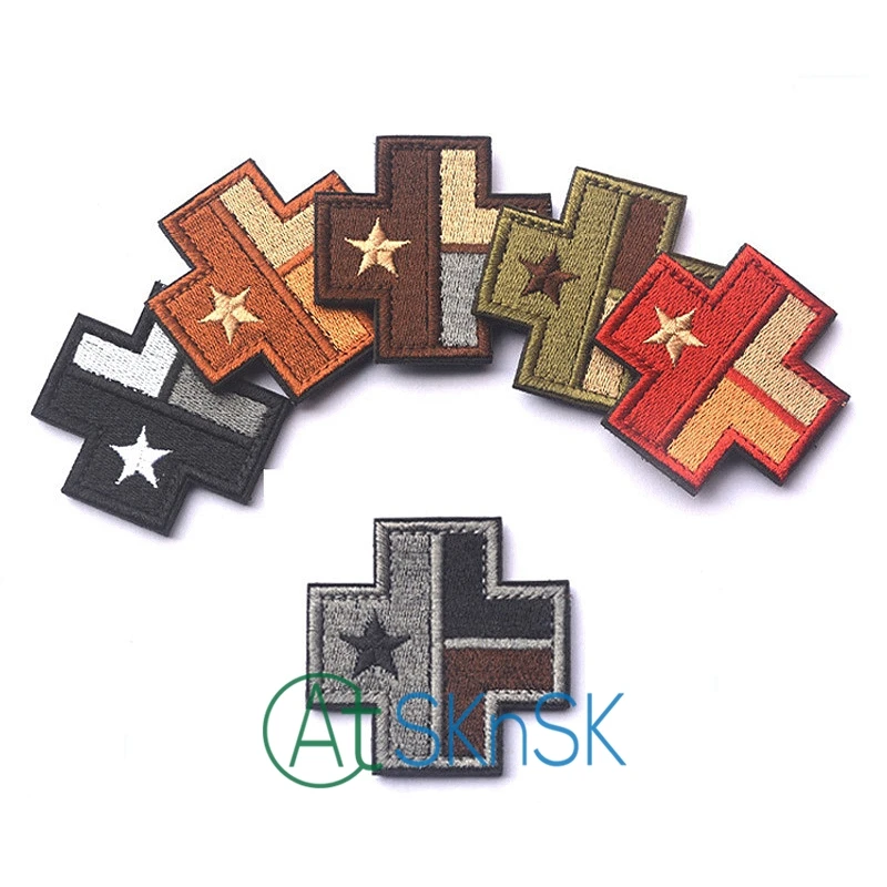 1pcs US Texas State Flag Shape Cross Nursery Military Morale Patch Sticker Sew on Patch Six Colors for Choice
1pcs US Texas State Flag Shape Cross Nursery Military Morale Patch Sticker Sew on Patch Six Colors for Choice