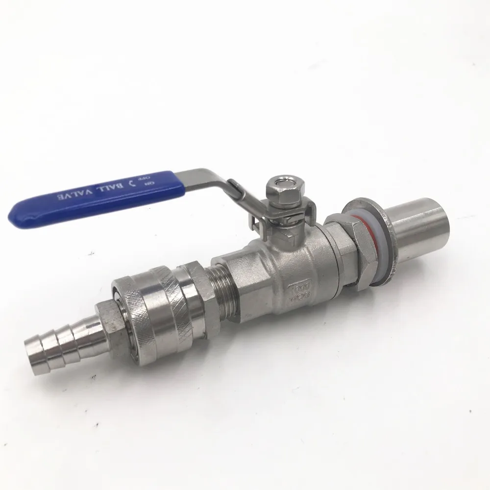 1/2" Thread 304 Stainless Ball Valve with 1/2" barb Quick Disconnect Set+Weldless Kettle Kit ,Homebrew Fitting
1/2" Thread 304 Stainless Ball Valve with 1/2" barb Quick Disconnect Set+Weldless Kettle Kit ,Homebrew Fitting