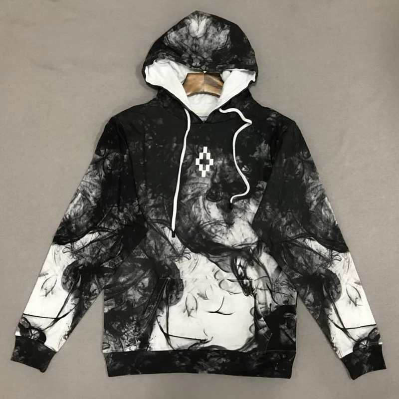 

ePackage!!! MURBON MARCELO BURLON MEN LONG SLEEVE MB SMOKE HOODY with HAT HOOD BLACK SMOCK WINGS EU OVER SIZE XXS-L