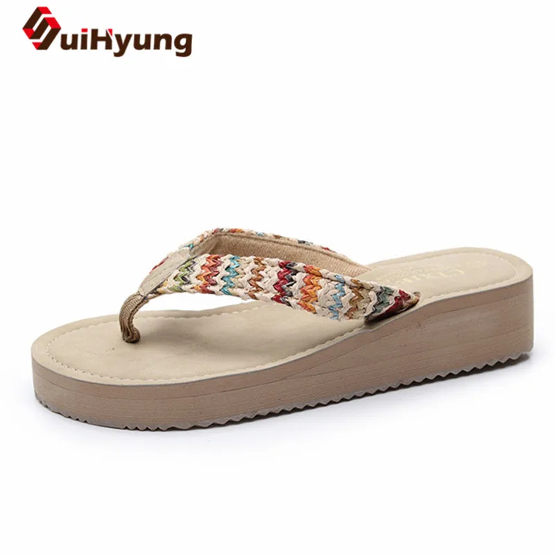Suihyung Women Summer Shoes Outside Beach Slippers Colored Cane Weaving Wedges Flip Flops Woman Casual Slides Plus Size Sandals
Suihyung Women Summer Shoes Outside Beach Slippers Colored Cane Weaving Wedges Flip Flops Woman Casual Slides Plus Size Sandals