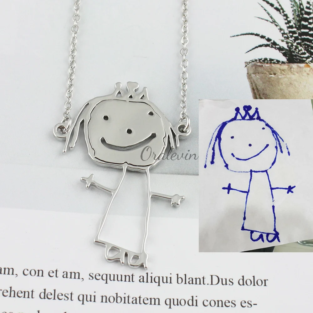 Customized Children's Drawing Necklace Kid's Child Artwork Personalized Custom Photo Pendant Necklace Jewelry Christmas Gift
Customized Children's Drawing Necklace Kid's Child Artwork Personalized Custom Photo Pendant Necklace Jewelry Christmas Gift