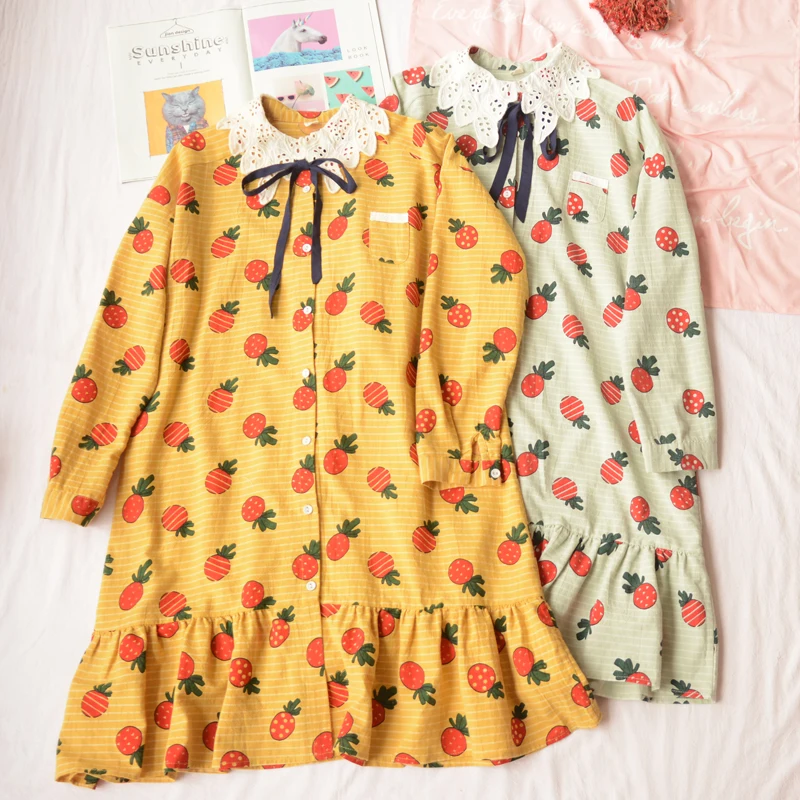 Spring Sweet Lolita Mori Girl Cute Pineapple Printed Doll Dress Women's Lace Lace-up Collar Long Sleeve Japanese Fishtail Dress
Spring Sweet Lolita Mori Girl Cute Pineapple Printed Doll Dress Women's Lace Lace-up Collar Long Sleeve Japanese Fishtail Dress