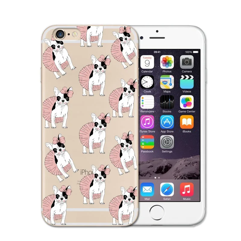 Soft TPU Phone Case For iphone 6 Case Cute Cartoon Dog Protect Back Cover For iphone 5 5S SE 6 6S 7 8 Plus Coque Capa Puppy Pug