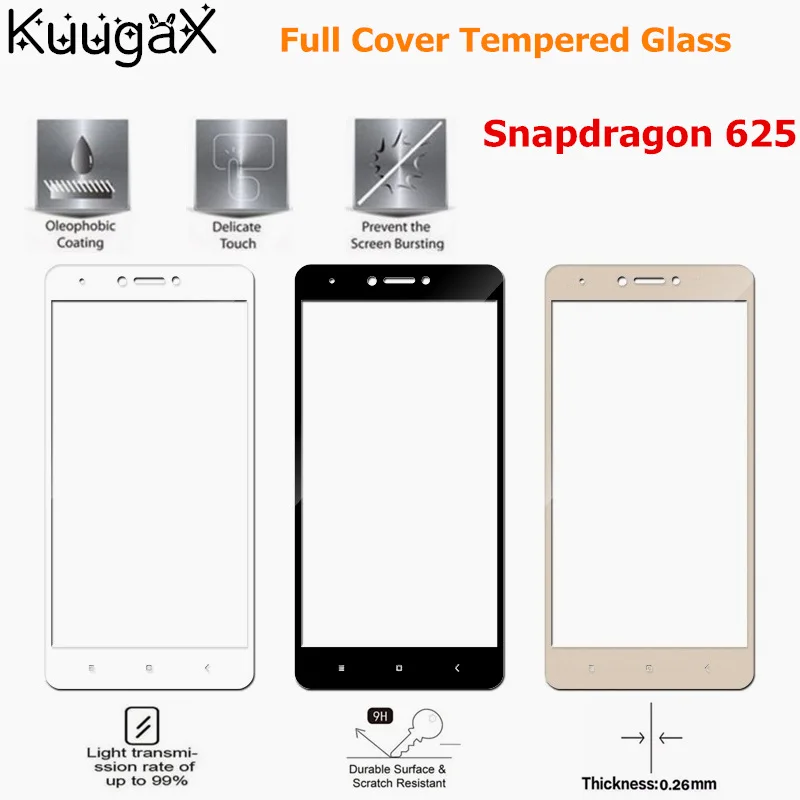 

For Xiaomi Redmi Note 4X Global Version Full Cover Tempered Glass Snapdragon 625 screen protective black 3GB 32GB display on 9H