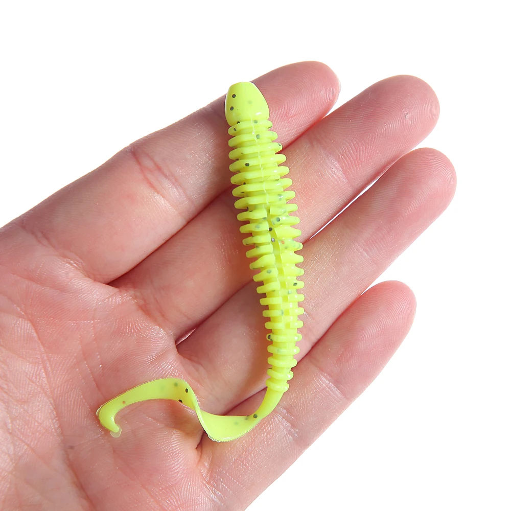 

6PCS/Lot 9.5cm 2.3g Silicone Ribbed Body Curly Tail Soft Lure Curltail Grub Artificial Bait for Bass&Perch&Pike Fishing Lure