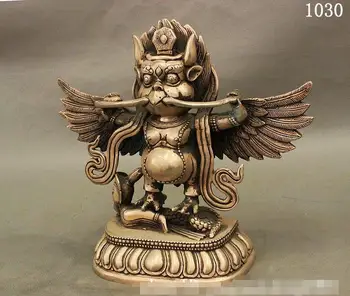 Tibet Tantra Buddhism Fane Silver Redpoll Winged Garuda Bird Eagle Buddha Statue
Tibet Tantra Buddhism Fane Silver Redpoll Winged Garuda Bird Eagle Buddha Statue