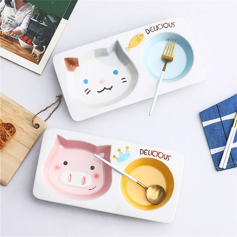 Cartoon Ceramic Dinner Plate Animal Pig Baby Children Tableware Porcelain Plates Grid Separated Kitchen Breakfast Bowl Flatware
Cartoon Ceramic Dinner Plate Animal Pig Baby Children Tableware Porcelain Plates Grid Separated Kitchen Breakfast Bowl Flatware