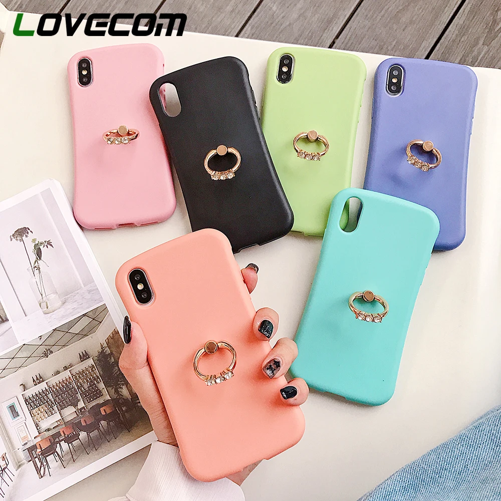LOVECOM Phone Case For iPhone XR XS Max 6 6S 7 8 Plus X Cute Candy Color Matte Soft TPU Back Cover Coque With Finger Ring Gifts
LOVECOM Phone Case For iPhone XR XS Max 6 6S 7 8 Plus X Cute Candy Color Matte Soft TPU Back Cover Coque With Finger Ring Gifts