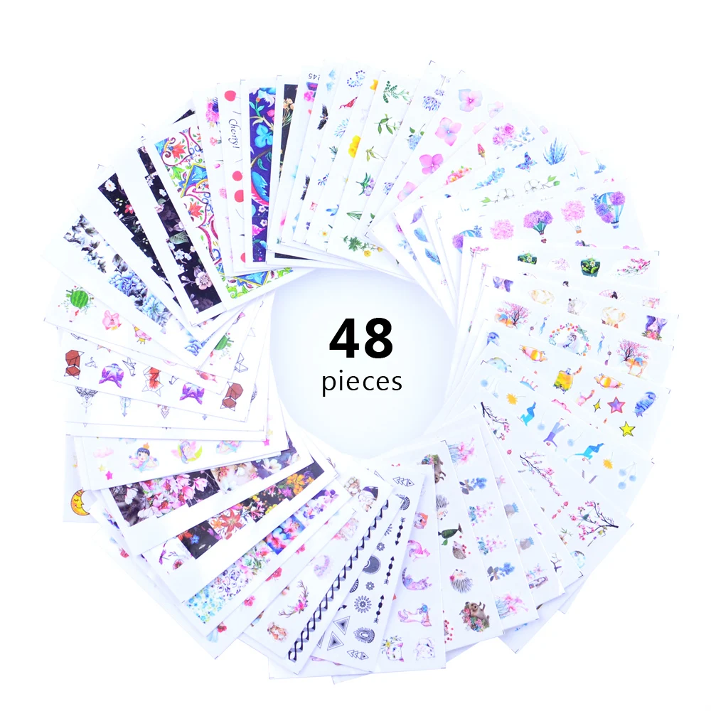 48pcs Mixed Design Nail Sticker Set Jewelry Flower Animals Geometry Watermark Decals Tattoo Nail Art Slider Wraps 
48pcs Mixed Design Nail Sticker Set Jewelry Flower Animals Geometry Watermark Decals Tattoo Nail Art Slider Wraps