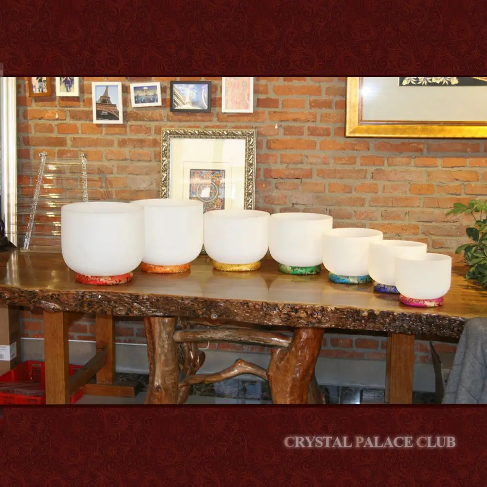 7pcs 8"-14" frosted quartz crystal singing bowls C D E F G A B note chakras energy set + 7pcs pads + 7pcs mallets
7pcs 8"-14" frosted quartz crystal singing bowls C D E F G A B note chakras energy set + 7pcs pads + 7pcs mallets