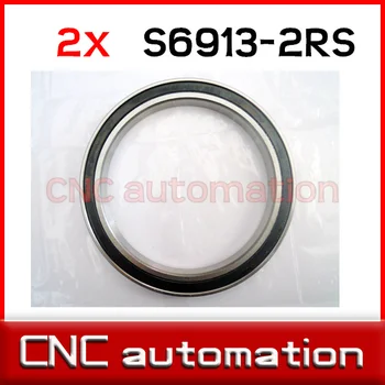 2pcs rubber sealed stainless steel radial shaft ball bearings S61913 6913 2RS 65*90*13mm 
2pcs rubber sealed stainless steel radial shaft ball bearings S61913 6913 2RS 65*90*13mm