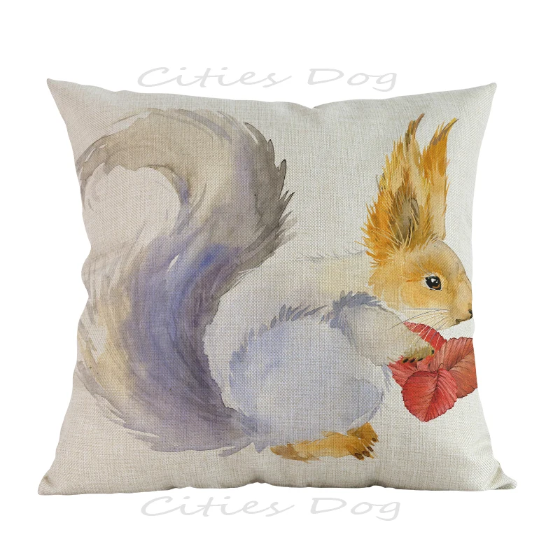 Animal squirrel watercolor Color Painting pillow cushion cojines decorativos para kussenhoes Linen almofada pillowcase Hot sale
Animal squirrel watercolor Color Painting pillow cushion cojines decorativos para kussenhoes Linen almofada pillowcase Hot sale