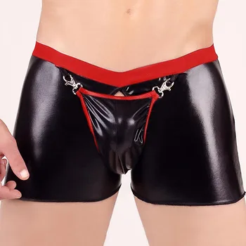 Men Sexy Boxers Black Open Pouch Bag Sexy Men Patent PU Leather Boxers Shorts Back Hollow Sheath Stage Male Boxer Underpants
Men Sexy Boxers Black Open Pouch Bag Sexy Men Patent PU Leather Boxers Shorts Back Hollow Sheath Stage Male Boxer Underpants