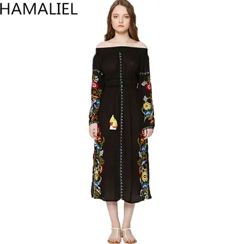HAMALIEL Greece Style 2018 Spring Women Off Shoulder Ethnic Dress Runway Embroidery Floral Tassel Cotton Split Maxi Beach Dress
HAMALIEL Greece Style 2018 Spring Women Off Shoulder Ethnic Dress Runway Embroidery Floral Tassel Cotton Split Maxi Beach Dress
