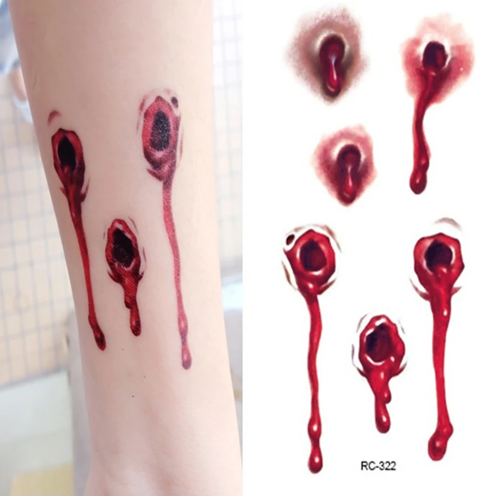 Temporary Tattoo Sticker Waterproof Instant Bullet Wounds Scary Convenient Tattoo Sticker For Halloween
Temporary Tattoo Sticker Waterproof Instant Bullet Wounds Scary Convenient Tattoo Sticker For Halloween