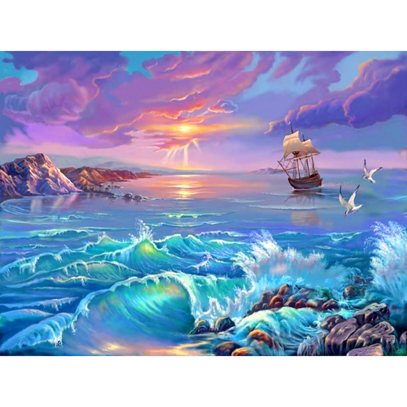 Full Square/Round Drill 5D DIY Diamond Painting "sailboat Sea view" 3D Embroidery Cross Stitch Mosaic Rhinestone Decor Gift
Full Square/Round Drill 5D DIY Diamond Painting "sailboat Sea view" 3D Embroidery Cross Stitch Mosaic Rhinestone Decor Gift