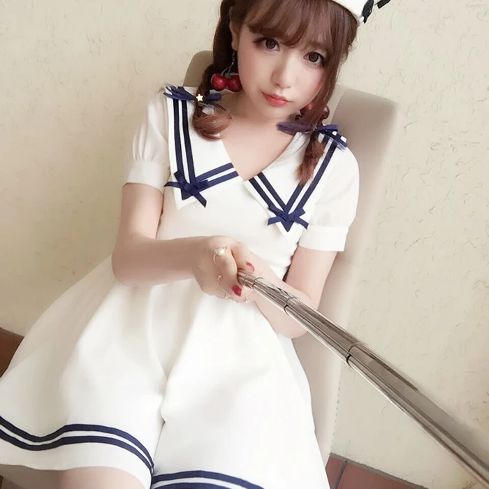 Princess sweet lolita dress BoBON21 Exclusive design navy style bow sailor collar embroidery Show thin dress D1212
Princess sweet lolita dress BoBON21 Exclusive design navy style bow sailor collar embroidery Show thin dress D1212