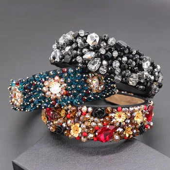 Hand-stitched rhinestone geometric luxury water headband Baroque rhinestone personality hand-stitched rice beads headband 860
Hand-stitched rhinestone geometric luxury water headband Baroque rhinestone personality hand-stitched rice beads headband 860