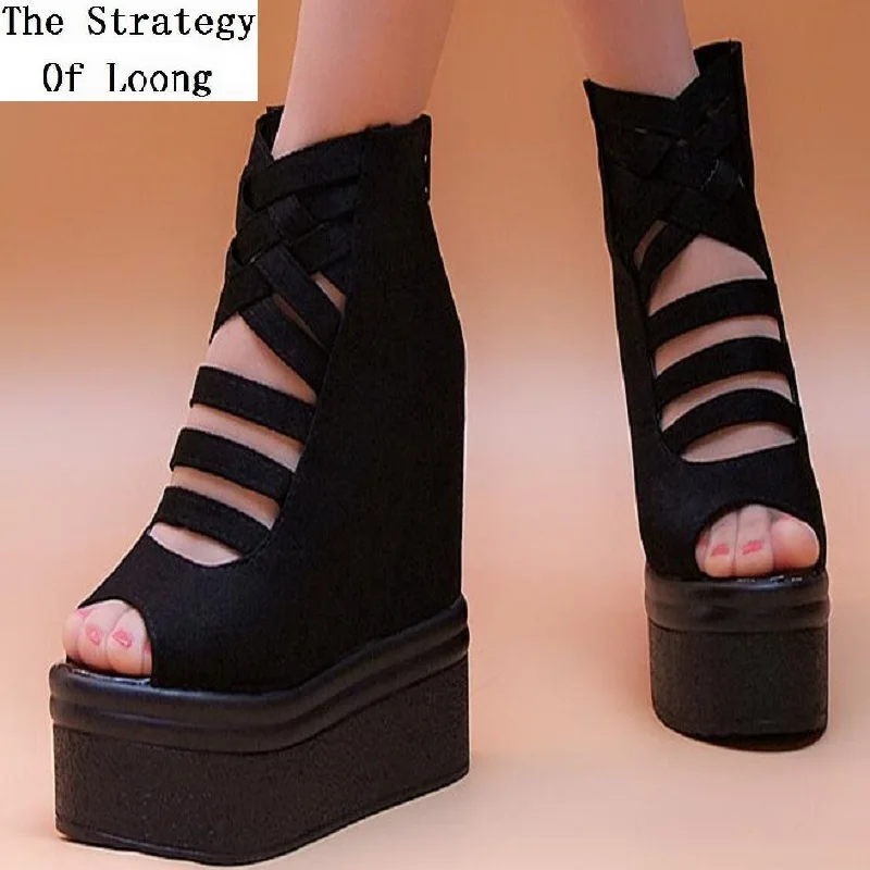Women 2019 Spring Summer Height Increasing Open The Toe Sandals Cutout Platform Chunky Korean Style Wedges Shoes
Women 2019 Spring Summer Height Increasing Open The Toe Sandals Cutout Platform Chunky Korean Style Wedges Shoes