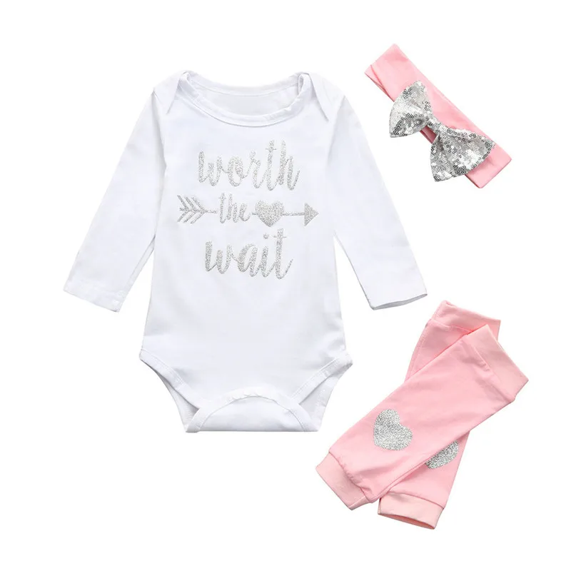 3Pcs Newborn Infant Baby Girls Letter Romper Jumpsuit Leggings Headbands Outfits Set
3Pcs Newborn Infant Baby Girls Letter Romper Jumpsuit Leggings Headbands Outfits Set