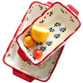 Japanese Style Ceramic cherries baking Tray Cute salad Plate Double ears plate baking risotto dish household Dish Saucer
Japanese Style Ceramic cherries baking Tray Cute salad Plate Double ears plate baking risotto dish household Dish Saucer