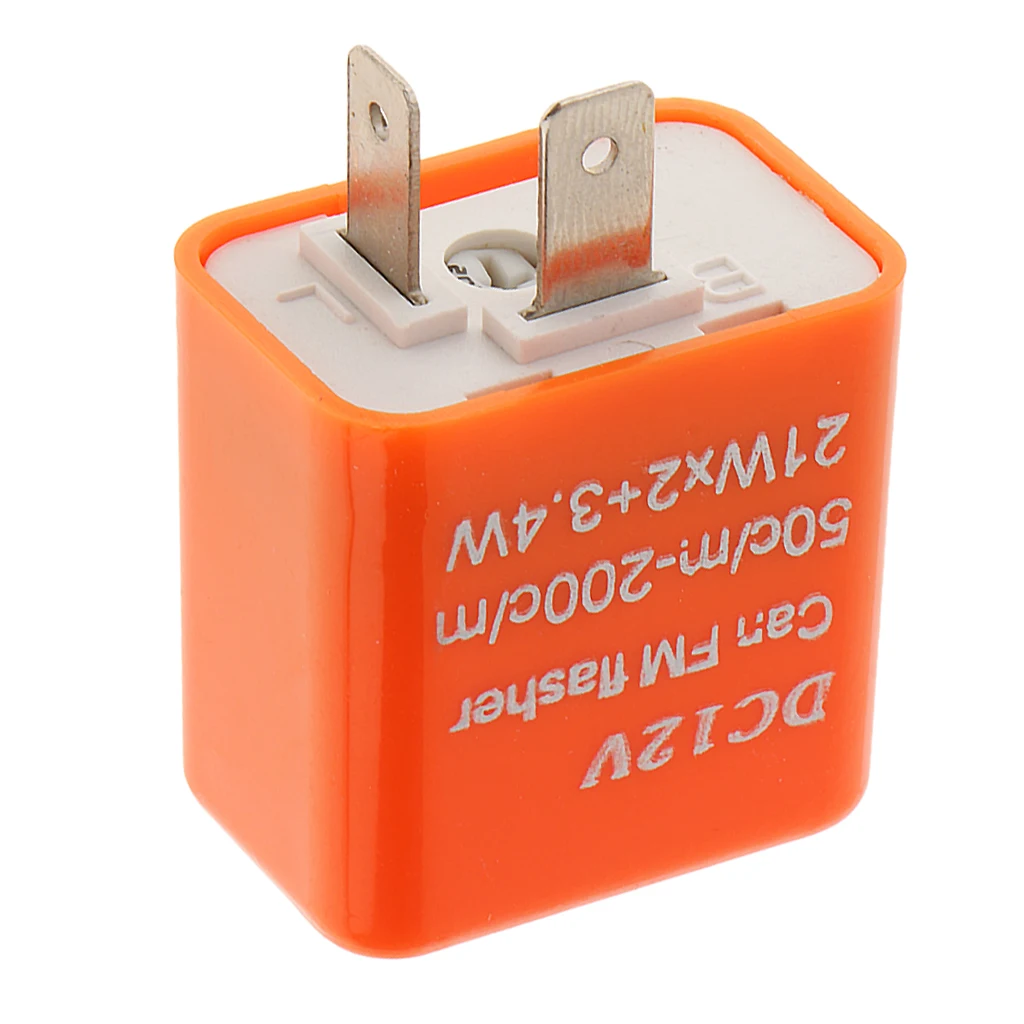 12V Speed Universal Adjustable 2-Pin Motorcycle LED Lights Flasher Relay Motorbike Turn Signal Indicator for Honda Orange