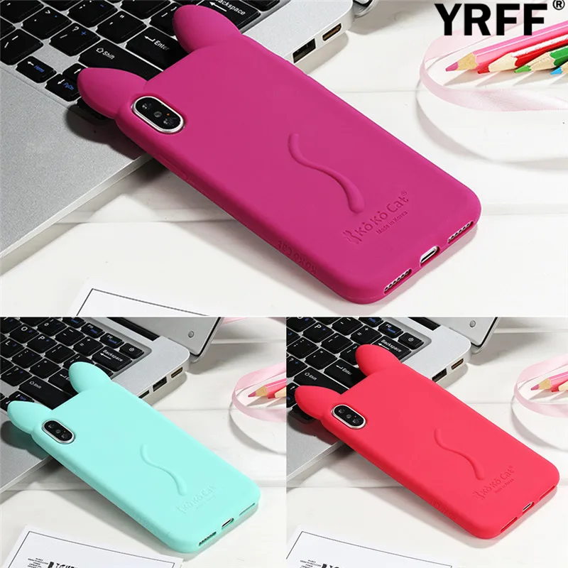 YRFF Cute candy color cat ears Phone Cases For Apple Iphone X soft silicon Back Cover for iphone x Case
YRFF Cute candy color cat ears Phone Cases For Apple Iphone X soft silicon Back Cover for iphone x Case