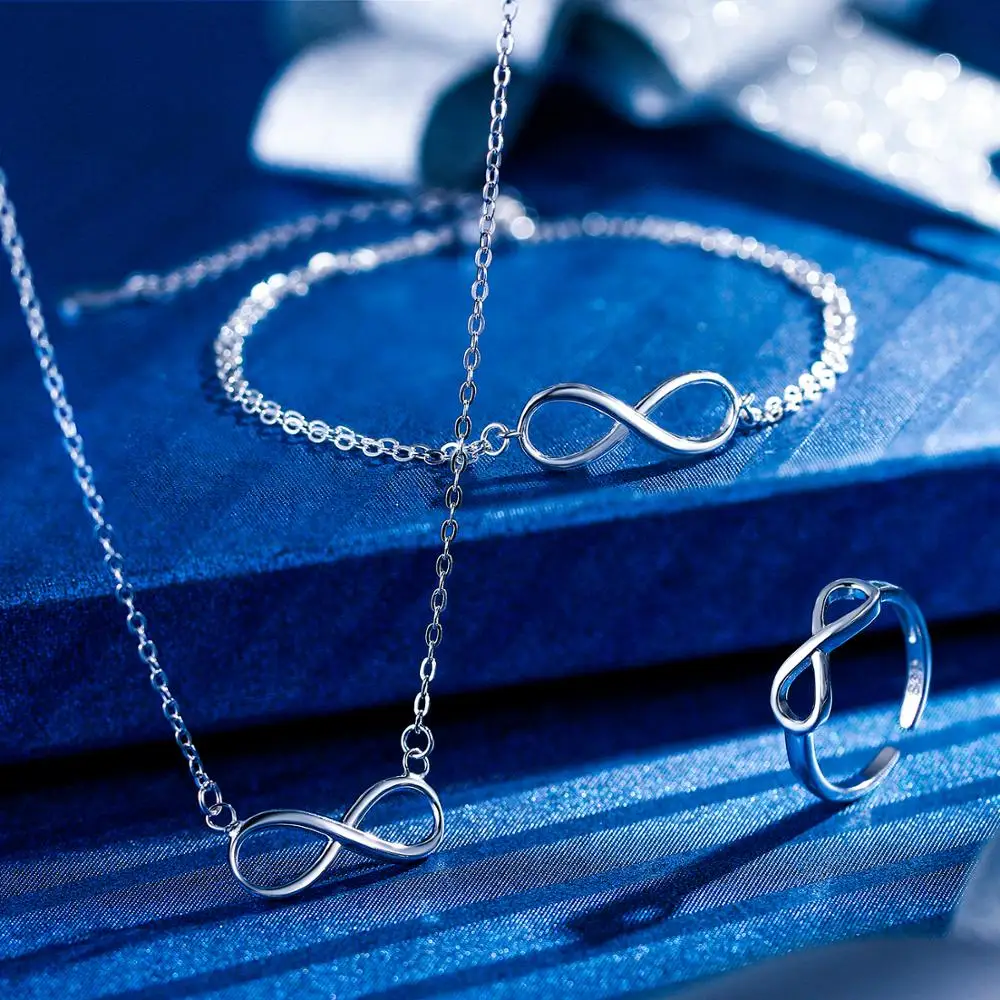 Tuliper 925 Sterling Silver Infinity Bridal Jewelry Set Necklace Bracelet Earring Set For Women Wedding Party Anniversary Gift
Tuliper 925 Sterling Silver Infinity Bridal Jewelry Set Necklace Bracelet Earring Set For Women Wedding Party Anniversary Gift