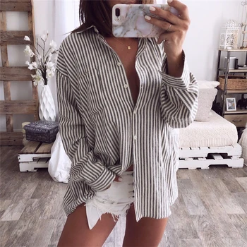 vogue women casaul loose striped blouse oversized shirts female long sleeve button pockets fashion blouses tops plaid shirt new
vogue women casaul loose striped blouse oversized shirts female long sleeve button pockets fashion blouses tops plaid shirt new