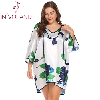 IN'VOLAND Women Sleepwear Dress Plus Size 5XL Lounge Lace Up Floral Print Loose Irregular Hem Satin Feamle Nightgown Sleepdress
IN'VOLAND Women Sleepwear Dress Plus Size 5XL Lounge Lace Up Floral Print Loose Irregular Hem Satin Feamle Nightgown Sleepdress