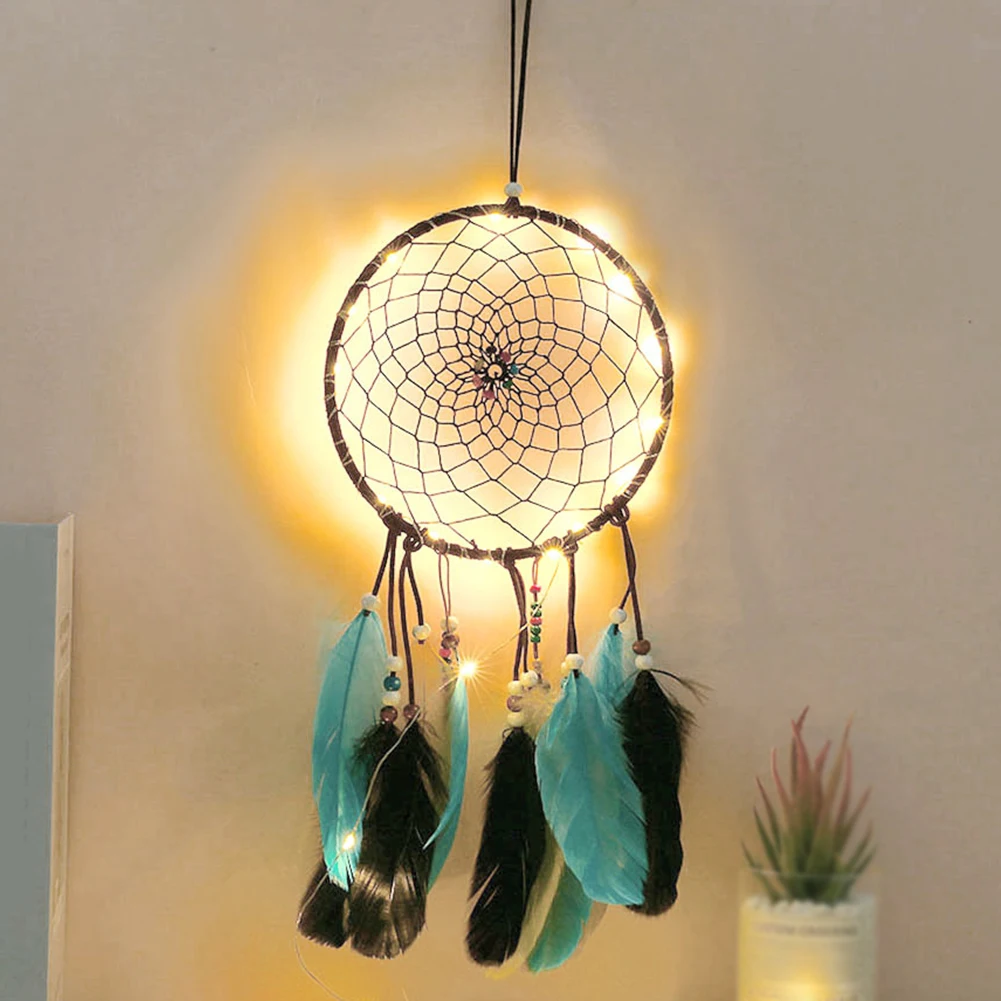 Gift Festival Decoration With String Light Handmade DIY Dream Catcher Led Bedroom Party Home Craft Colorful Feathers Hanging
Gift Festival Decoration With String Light Handmade DIY Dream Catcher Led Bedroom Party Home Craft Colorful Feathers Hanging