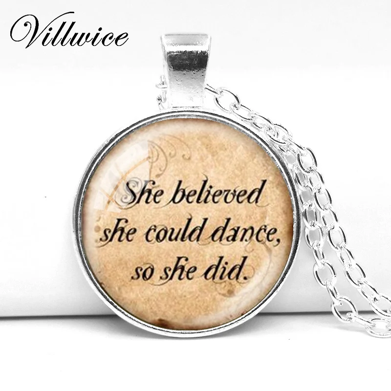 She believed she could dance so she did InspirationalJesus necklace silver plated chain christian jewelry
She believed she could dance so she did InspirationalJesus necklace silver plated chain christian jewelry