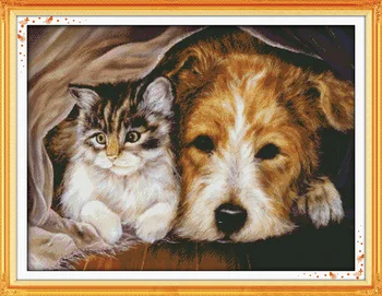Cat and dog Stay together Printed Canvas DMC Counted Cross Stitch Kits printed Cross-stitch set Embroidery Needlework
Cat and dog Stay together Printed Canvas DMC Counted Cross Stitch Kits printed Cross-stitch set Embroidery Needlework